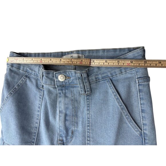 Hers Womens Light Blue Flare Cargo Jeans Size 11 - Picture 8 of 11